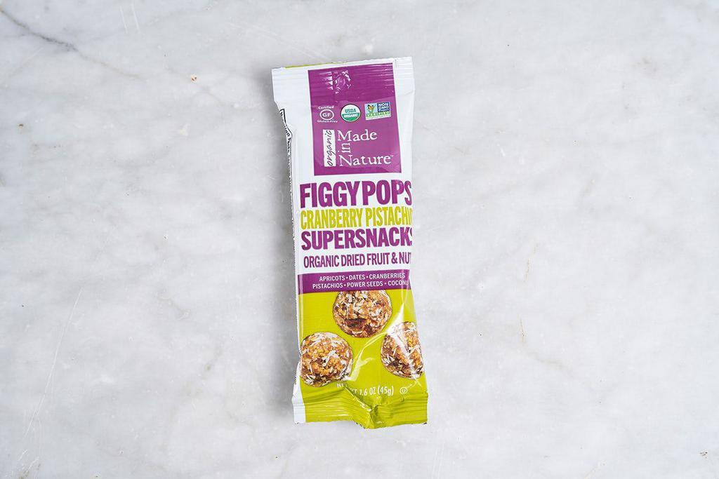 Cranberry Pistachio Figgy Pops · Organic unbaked energy balls. Cranberries, apricots, dates, pistachios, powder seeds & coconut. These supersnacks are bona fide fuel for life. They're energizing. They're filling. They're your favorite soon-to-be, meant-to-be snacking fascination.