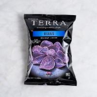 Terra Blue Potato Chips · Naturally blue potato with sea salt. Vibrant bluish-purple in color, with a slightly nutty f...
