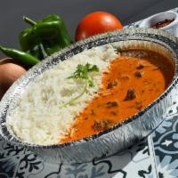 Beef Tikka Masala · Beef sautéed in masala curry sauce, served with rice