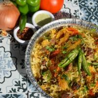 Beef Tikka Biryani · Aromatic rice cooked with a blend of spices and beef.