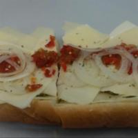 Four Cheese Hoagie · Swiss, American, provolone and mozzarella cheeses with lettuce, tomato, salt, pepper and ore...