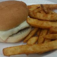 Kids Cheese Burger · Includes your choice of small fountain drink and French fries