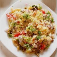Dahi Aloo Papri  · A light and refreshing mixture of crisps, potatoes and chickpeas in a tamarind, mint chutney...