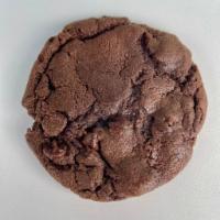 Double Chocolate Chip Cookie · Large baked double chocolate chip cookie