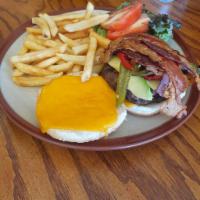 California Beef Burger · Avocado, bacon, jalapenos, and cheddar.