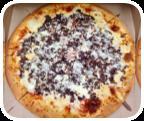 Philly Cheesesteak Pizza · Chopped rib-eye, fried onions, extra cheese and sauce.