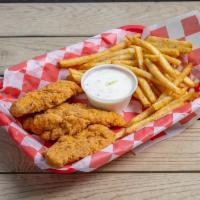 Chicken Tenders Basket 3pc · 3pc chicken tenders with fries and side of ranch.