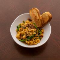 Orecchiette Pasta · With sweet sausage and broccoli rabe.