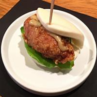 Chicken Bao · Bun with juicy fried chicken with lettuce
and home-made sauce.