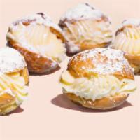 Cream Puffs · Filled French choux pastry ball with a sweet & moist filling of custard. Garnished with a la...