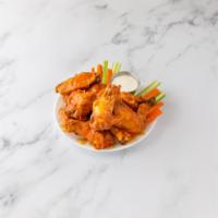 Buffalo Chicken Wings · Served with choice of sauce, celery, carrots and bleu cheese.