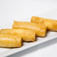 Crispy Spring Roll · Fried spring roll stuffed with vegetables and glass noodles. Served with sweet and sour sauc...