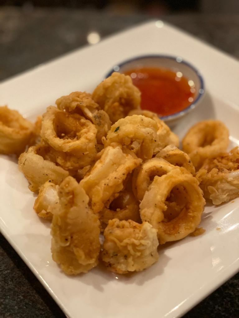 Crispy Squid · Fried squid served with sweet chili sauce. 