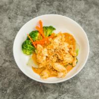 Rama Thai · Choice of meat or vegetable, with peanut sauce and served over steamed vegetables.