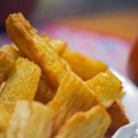 Fries Yuca  · Cooked in oil.