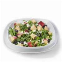 Apple Arugula Salad · Red delicious apples, feta, walnuts, dried cherries, arugula, and honey-balsamic vinaigrette.