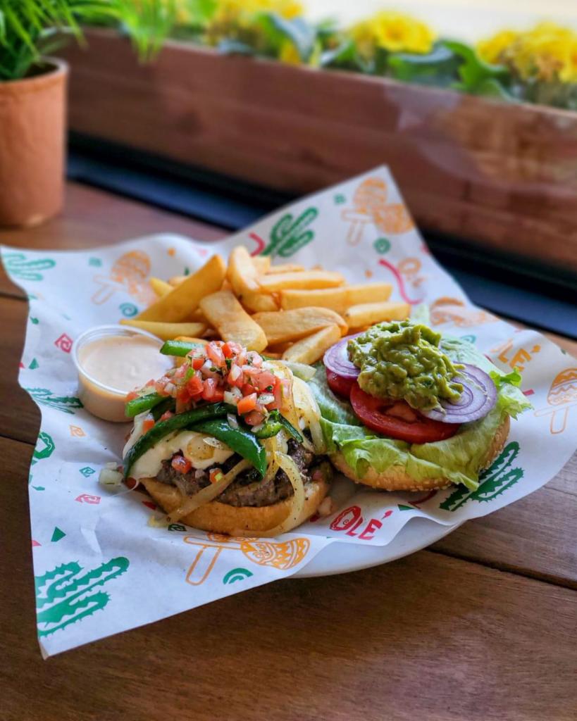 La Casita Burger  · Perfectly seasoned, juicy angus beef served on a bun with oxaca cheese, guacamole, jalapeño, lettuce, tomato, onion, pico de gallo and our homemade chipotle sauce. Comes with a side of our delicious steak fries