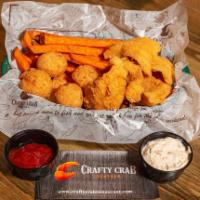 Fried Catfish Basket (4pcs) · Served with a side of choice, fries, onion rings, sweet potato fries, coleslaw, potatoes or ...