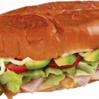 49. Torta del Chavo · You can choose pork head cheese, turkey or ham, with mayo, lettuce, tomato, avocado, and jal...