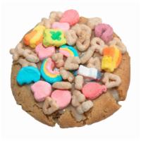 Lucky Charms · Signature dough infused with Lucky Charm cereal. Topped with sugar glaze and cereal.