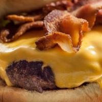 Bacon Cheese Burger · 1/3 lb. of freshly seasoned meat patty, bacon, Parmesan, and cheddar cheese, onion, green le...