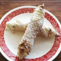 Fresh Filled Cannoli · Fried pastry with a sweet creamy filling.