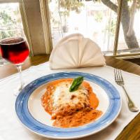 Lasagna Nostrana al Forno Pasta · House-made lasagna, baked with our seasoned ground beef, mozzarella, and our house-made auro...