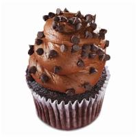 Midnight Magic Chocolate Chip Cupcake · Devil's food cake with chocolate chips baked in, topped with chocolate buttercream and sprin...