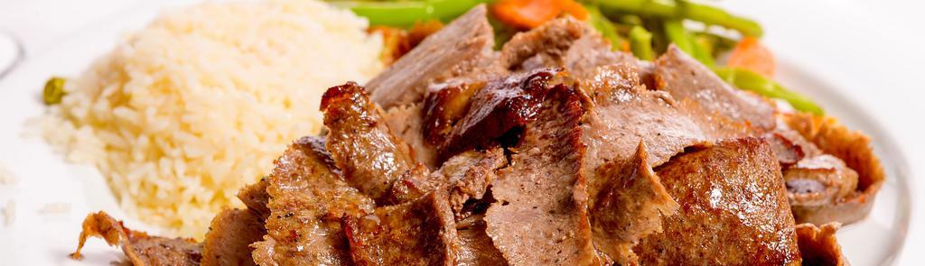 Beef Lamb Gyro · Comes with salad & side dish