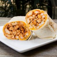 America's Wrap · Chicken, cheddar cheese, onions, french fries, hot sauce and BBQ sauce.