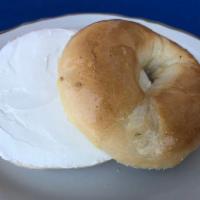 Bagel With Cream Cheese · Boiled and baked round bread roll.