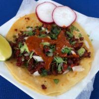 Chorizo Taco · With onions and cilantro.

Chorizo Taco $4 EACH