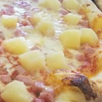 Hawaiian Pizza · Pineapple, ham, mozzarella, and tomato sauce.