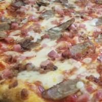 Meat Lover's Pie · Sausage, pepperoni, bacon and ham.