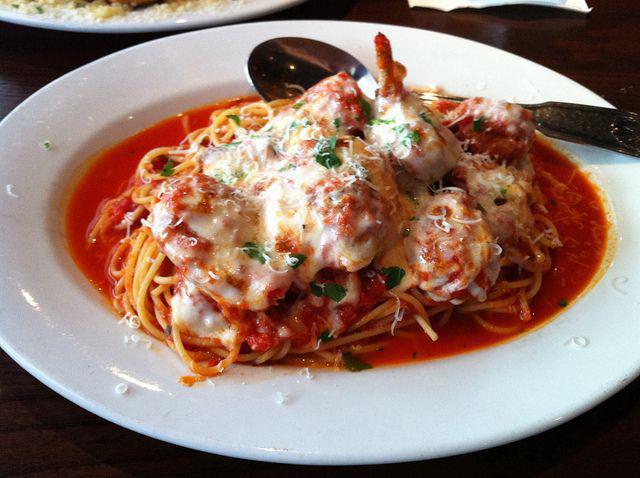 Shrimp Parmigiana · Lightly battered shrimp in our homemade marinara sauce topped with mozzarella cheese.