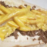 New Jersey Cheesesteak · Stuffed with french fries, American and mayo.