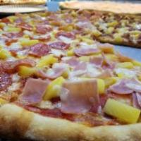 Hawaiian Pizza · Diced pineapple with ham. 
