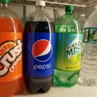 2-Liter Soda · Pick any one:Pepsi, Diet Pepsi, Ginger Ale, Sierra Mist,  Schweppes seltzer, Orange