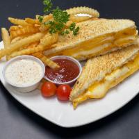 Grilled Cheese With fries (Combo) · toasted fresh bread with grilled cheese and a side of French fries