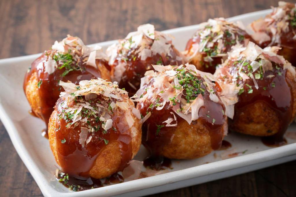 Takoyaki Ortopus Balls 章鱼烧 · Batter made from octopus and shapped into a ball. 