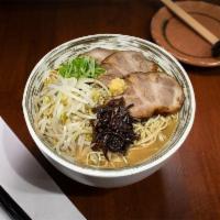 Classic Tonkotsu Ramen · 18 hour berkshire pork broth with shoyu, thin or thick noodle, pork chashu, bean sprout, sca...