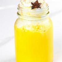 Iced Turmeric Latte · made using fresh turmeric and toasted spices