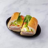 3. American Supreme Sandwich · Roast beef, turkey, ham, American cheese, lettuce and tomato on baguette.