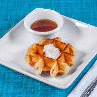 Mini Waffles · Served with organic butter and real maple syrup. Non-GMO