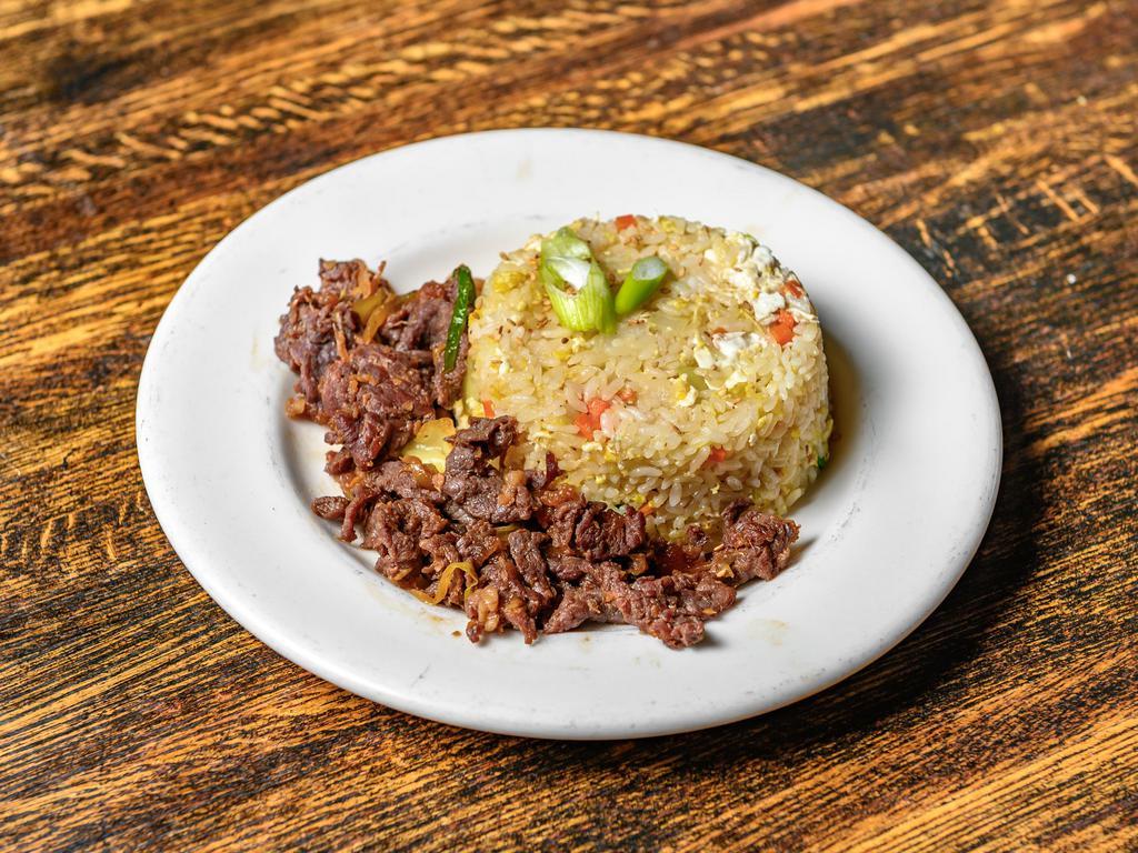 Bulgogi Fried Rice · Pan-fried rice, egg, assorted vegetables, and bulgogi