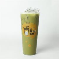 Matcha Green Tea · Matcha green tea with organic milk, can substitute with almond milk.