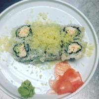 Snow Crab Roll · 8 pieces. Snow crab and cucumber inside and crunch on top.