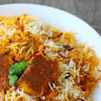 Paradise Special Fish Biryani · Fish, boneless meat cooked with spices and basmati rice on slow fire.