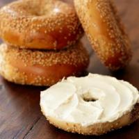 10. Bagel with Cream Cheese  · Boiled and baked round bread roll.