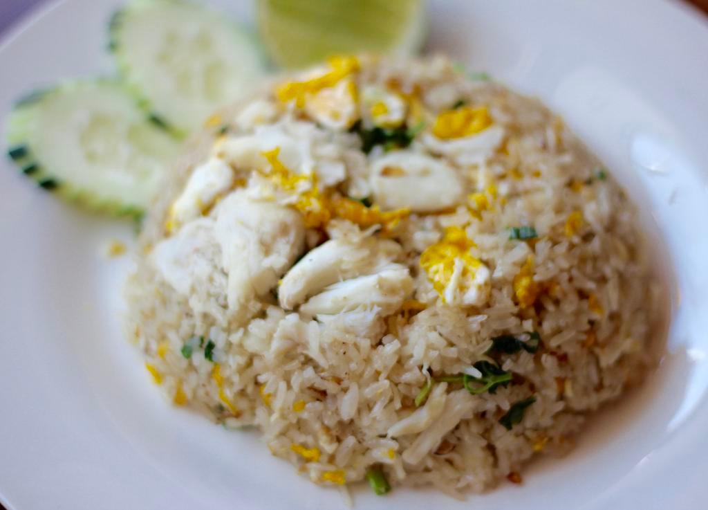 Kow Pad Pu (Crab Meat Fried Rice) · Fried rice w/ egg, scallions, and crab